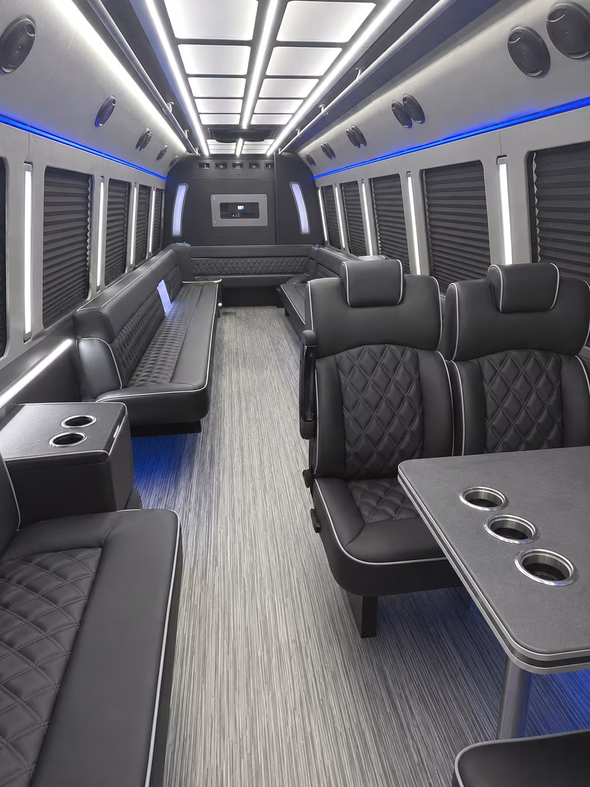 durham 25 passenger party bus inside
