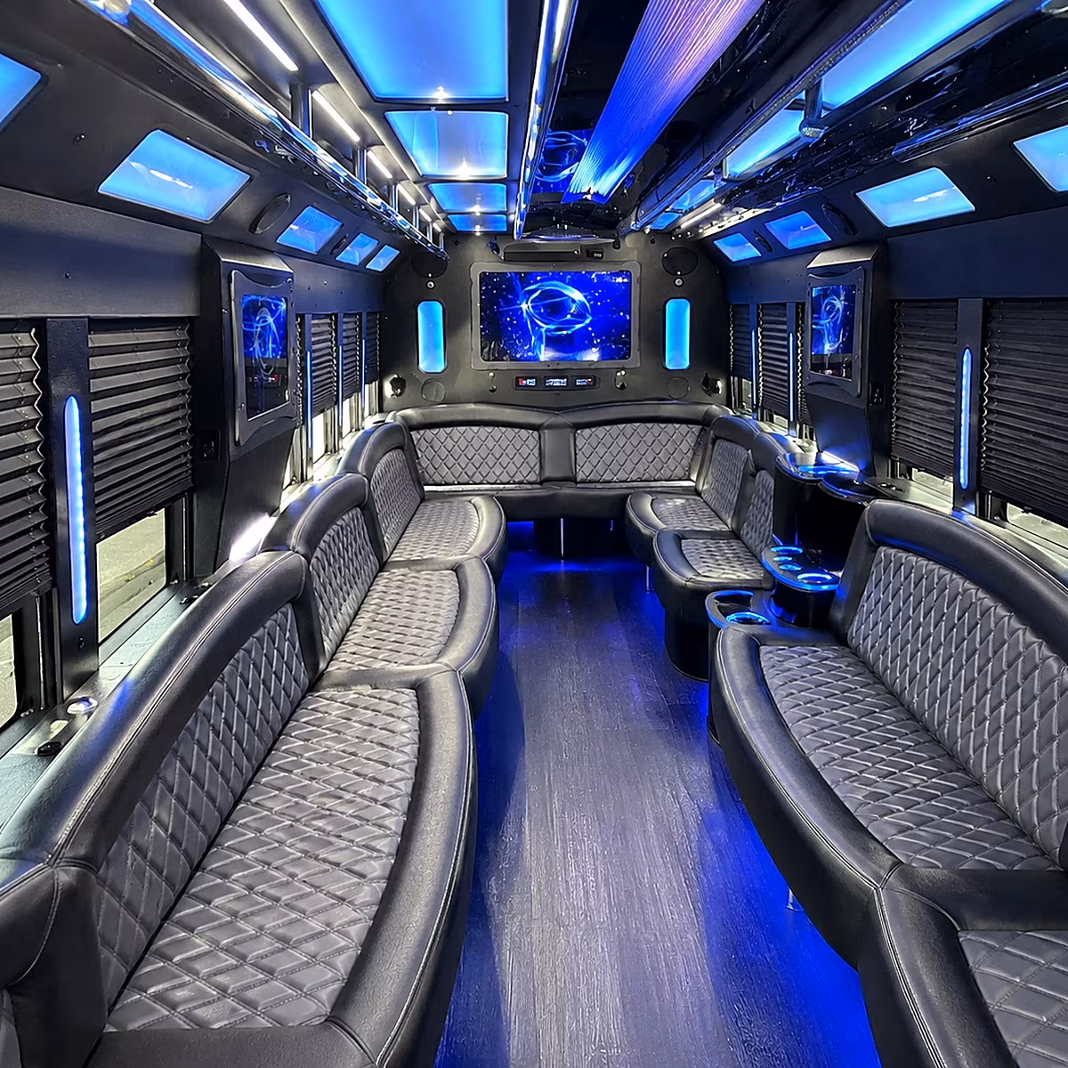 durham 50 passenger party bus interior