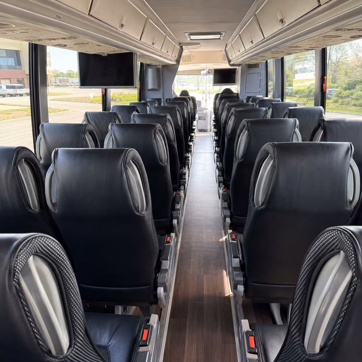 durham 56 passenger charter bus inside